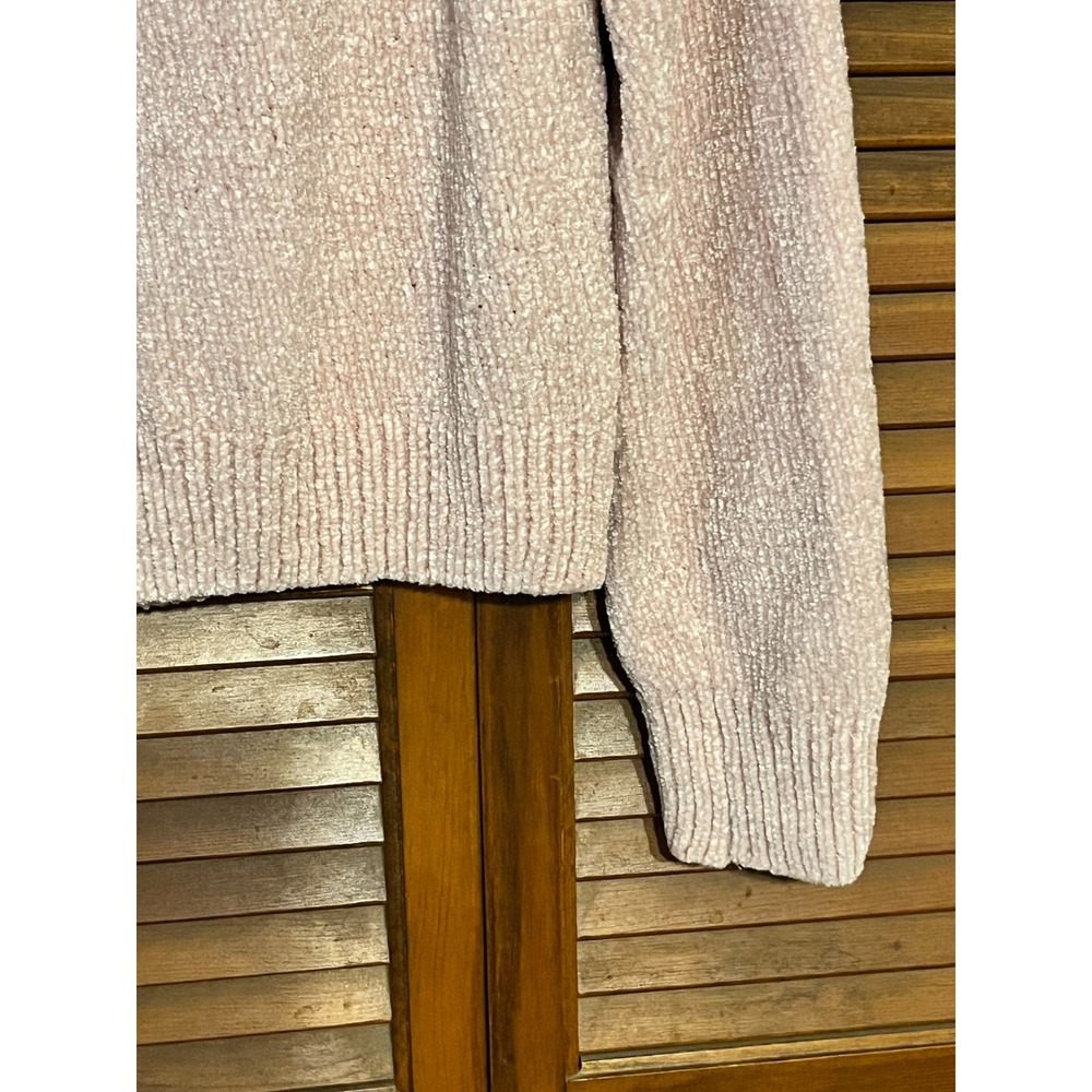 Love Change Italy Pink Chenille Crew Neck Medium Sweater Womens Soft Knit - Picture 4 of 6